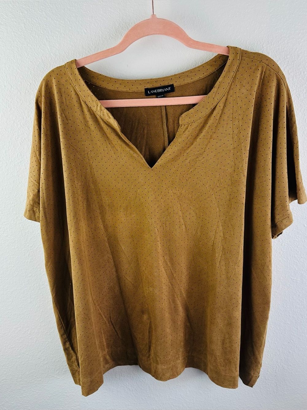Lane Bryant Micro Perforated Suede Fabric Blouse Size 18/20